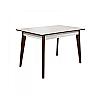 Раскладной стол MG-A05 White Glass+Brown Legs 120/150×75