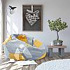 Fotoliu puf bean-bag ball grey-yellow