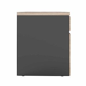 Офисный стол с встроенной тумбой слева 1200×600 sonoma/black.