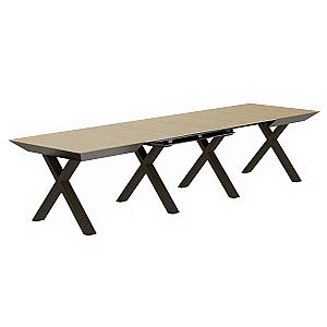Cтол Раздвижной Madrid Natural Wood+Black Legs
