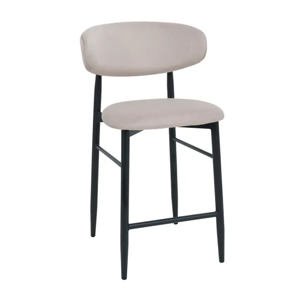 Барный стул meridian бархат beige (hlr7) + black legs
