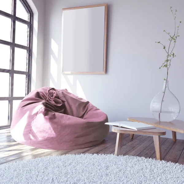 Fotoliu puf bean bag color/stofă ø 95 rose
