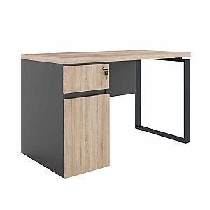Офисный Стол с встроенной тумбой слева 1200×600 Sonoma/Black.