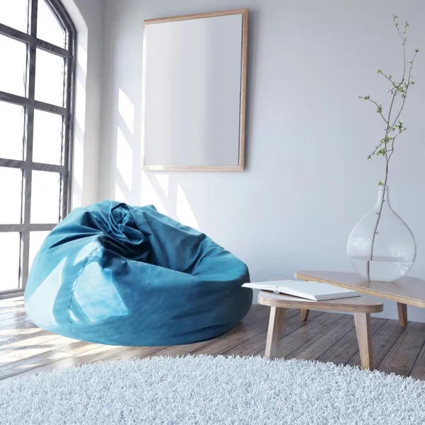 Fotoliu puf bean bag color/stofă ø 95 blue