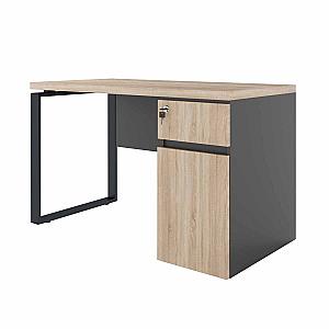 Офисный Стол с встроенной тумбой справа 1200×600 Sonoma/Black