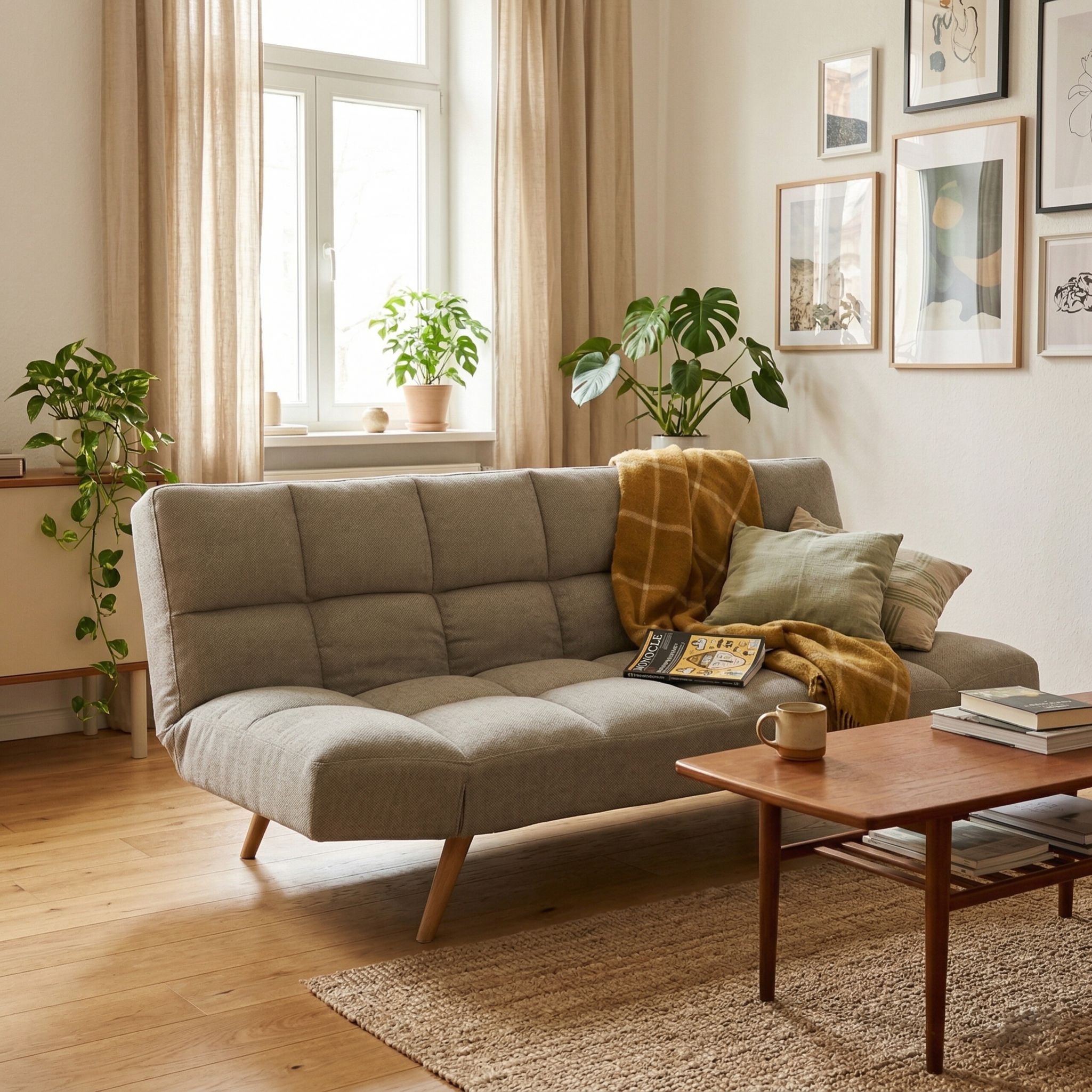 Раскладной диван LM-58 Beige Ткань OTE 100