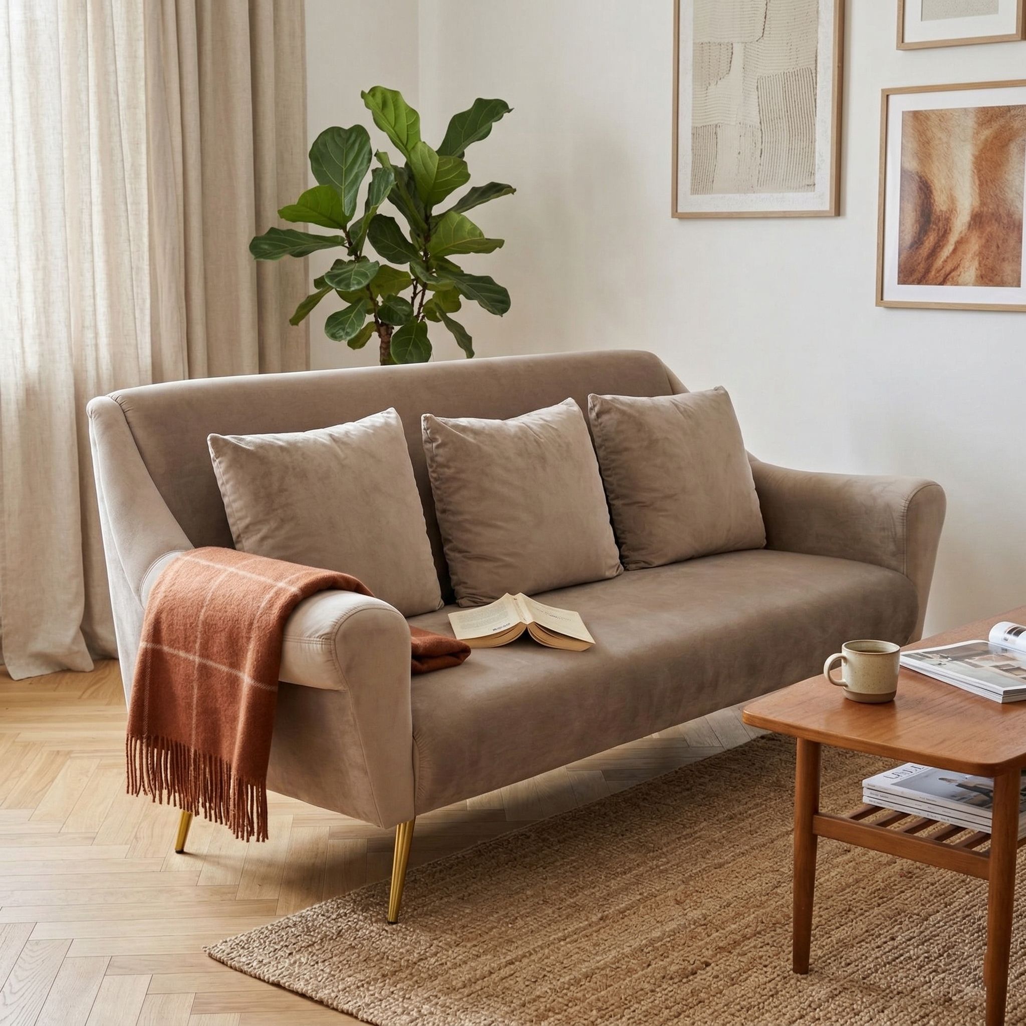 Диван GLORIOSA 3 Light Brown