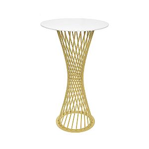 Стол для бара FELICIA White+Golden Leg Ø60