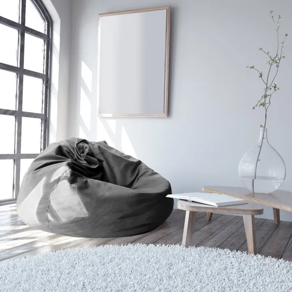 Fotoliu puf bean bag color/stofă ø 95 dark grey