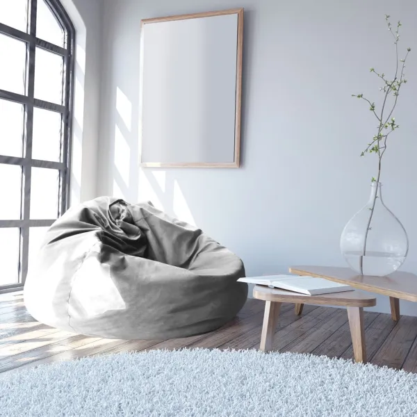 Fotoliu puf bean bag color/stofă ø 95 light-grey