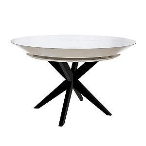Раскладной стол NOVA Шпон White Black+Black Legs 127/177/227xH75