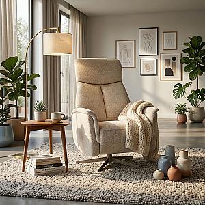Кресло с реклайнером Taren ROM-010 Beige (Royal Boucle Natural)