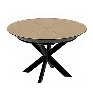 Раскладной стол NOVA Шпон Natural Wood+Black Legs 127/177/227xH75s