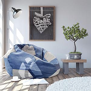 Кресло мешок Bean Bag Ball Indigo-Grey