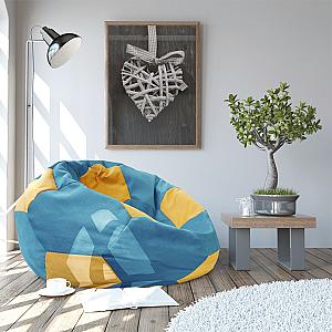 Кресло мешок Bean Bag Ball Blue-Yellow