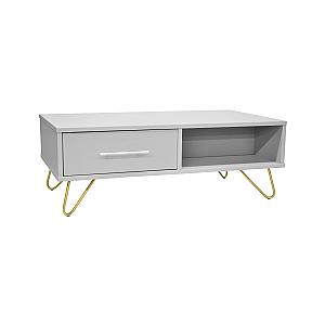 Кофейный столик с 2 ящиками Mia Grey/Gold