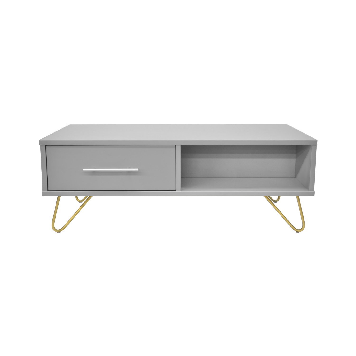 Кофейный столик с 2 ящиками Mia Grey/Gold