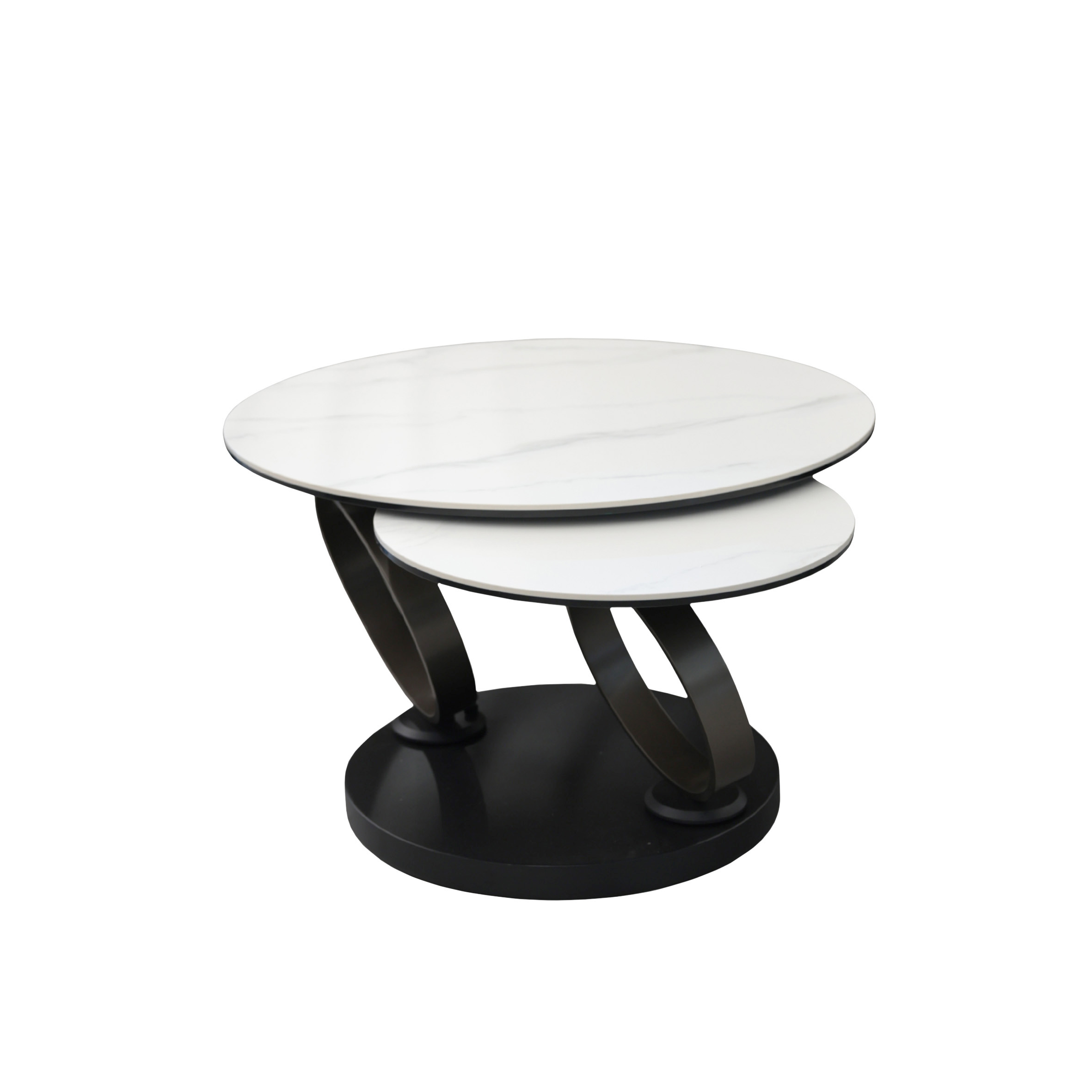 Журнальный стол Dion Matte White Marble + Dark Bronze