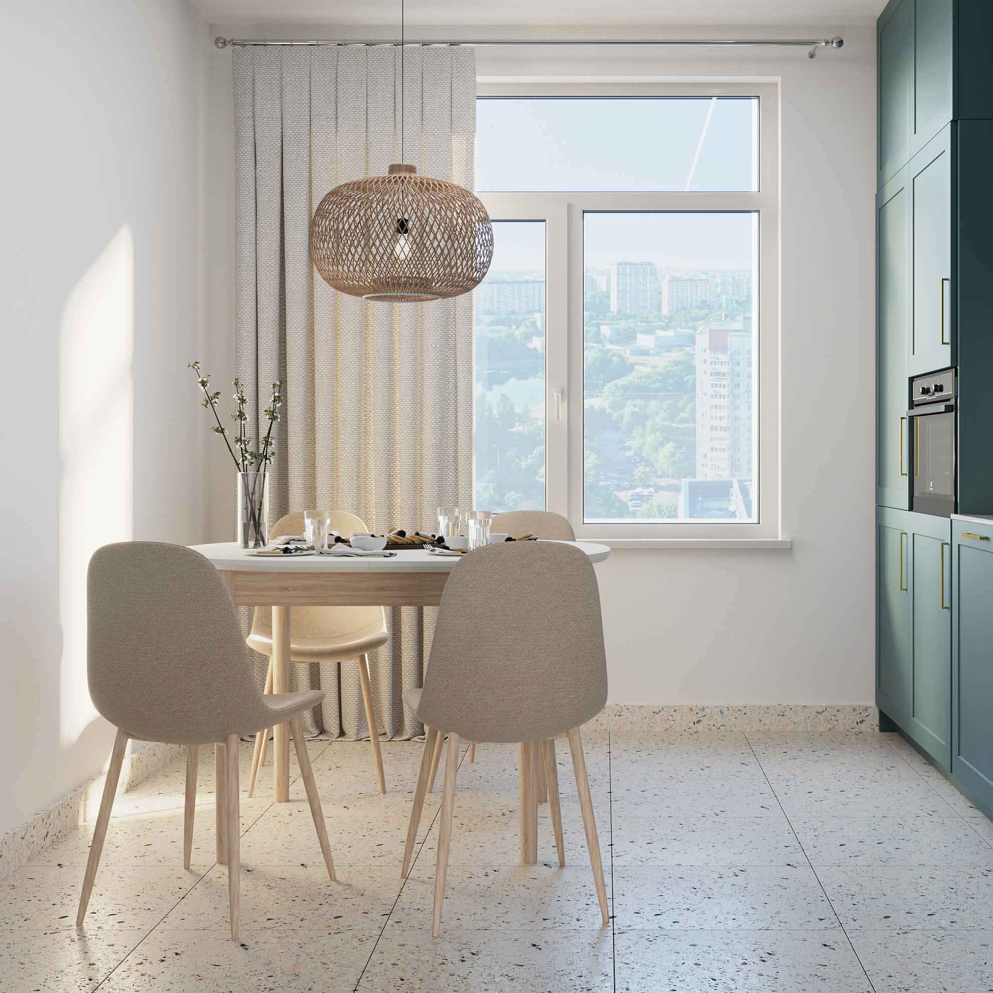 Раздвижной стол TB-07 Beige+Transprint Legs 120/150×95