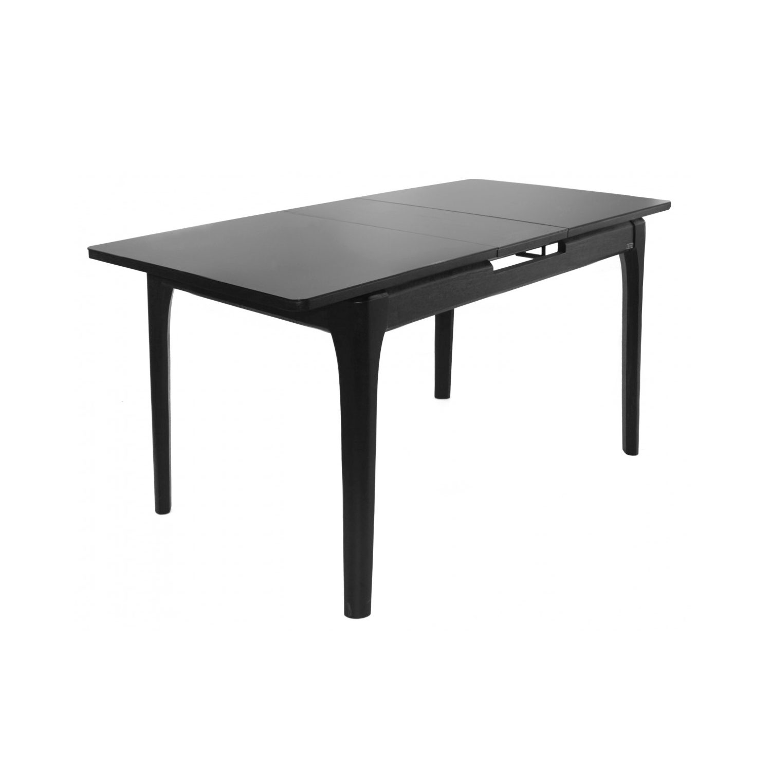 Раскладной стол RL-67 Black Glass+Black Legs 120/150×75