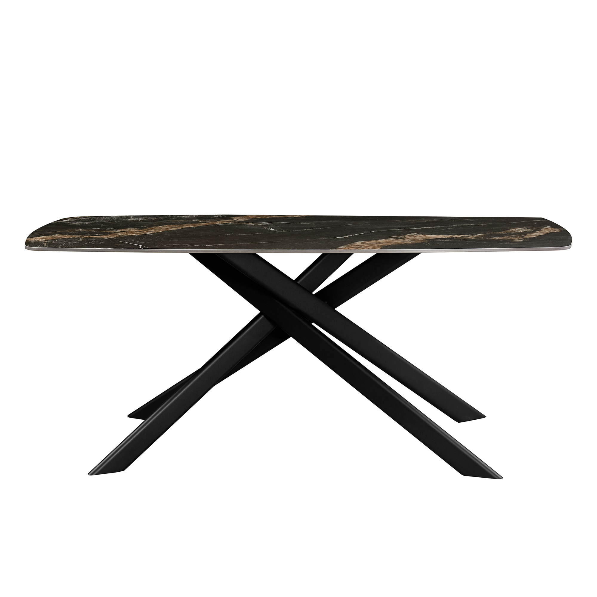 Стол Lunaria 180×90 Black (Black Gold Sand Ceramic)