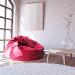 Fotoliu puf Bean Bag Color/Stofă Ø 95 Red