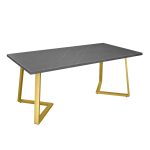 Masa FRIDA Marmura Neagra+Golden Legs 180×90