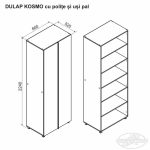 Dulap KOSMO cu polițe și uși pal 0.8 m