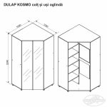 Dulap KOSMO colț și uși oglindă - imagine 2