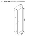 Dulap KOSMO polițe cu ușă de sticlă 0.4 m