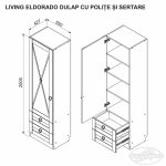 Living ELDORADO dulap cu polite si sertare 0,55 m - imagine 2