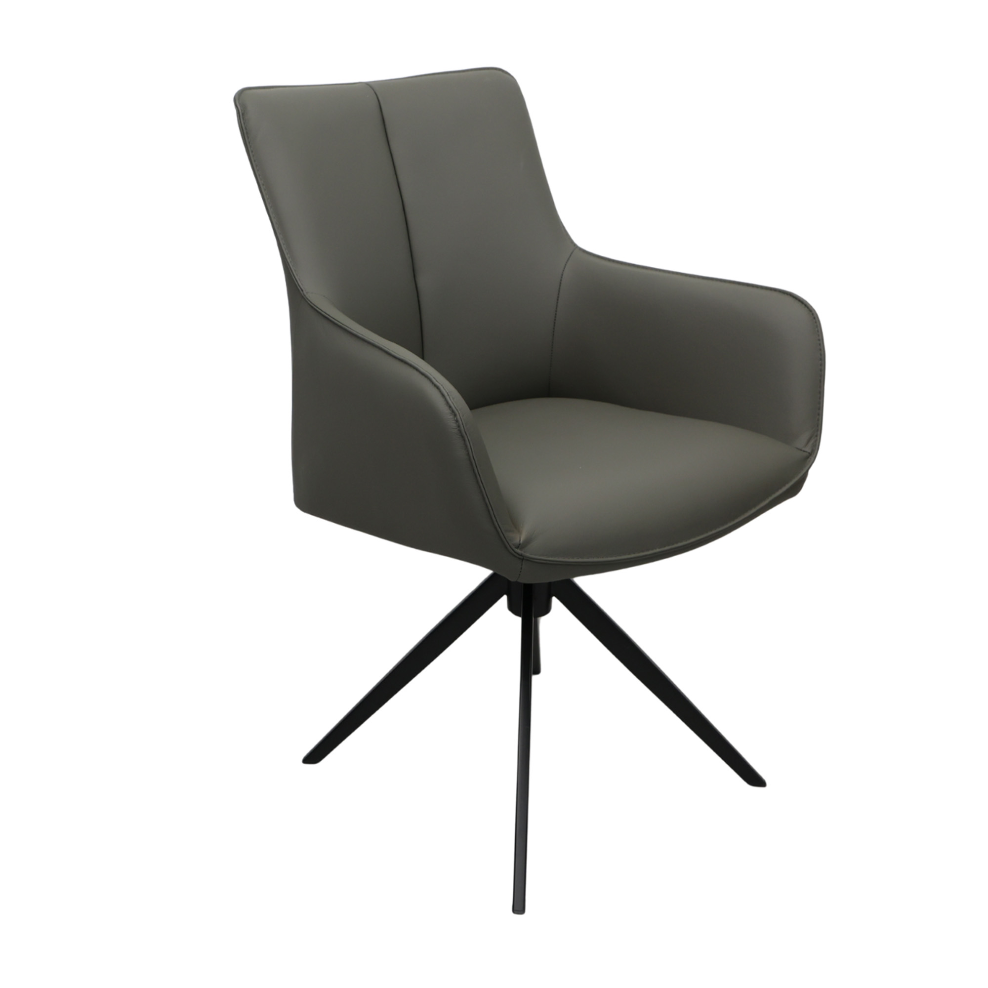 fotoliu_queen_c2532v_piele_grey Scaun rotativ 360 grade Queen Piele Grey - imagine 1