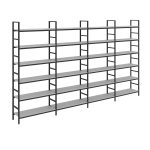 Raft arhiva modular M4 cu 6 nivele 391x34xH228 0112 PE Stone Grey+Cadru Black