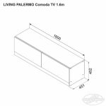 Living PALERMO comoda TV 1.6 m