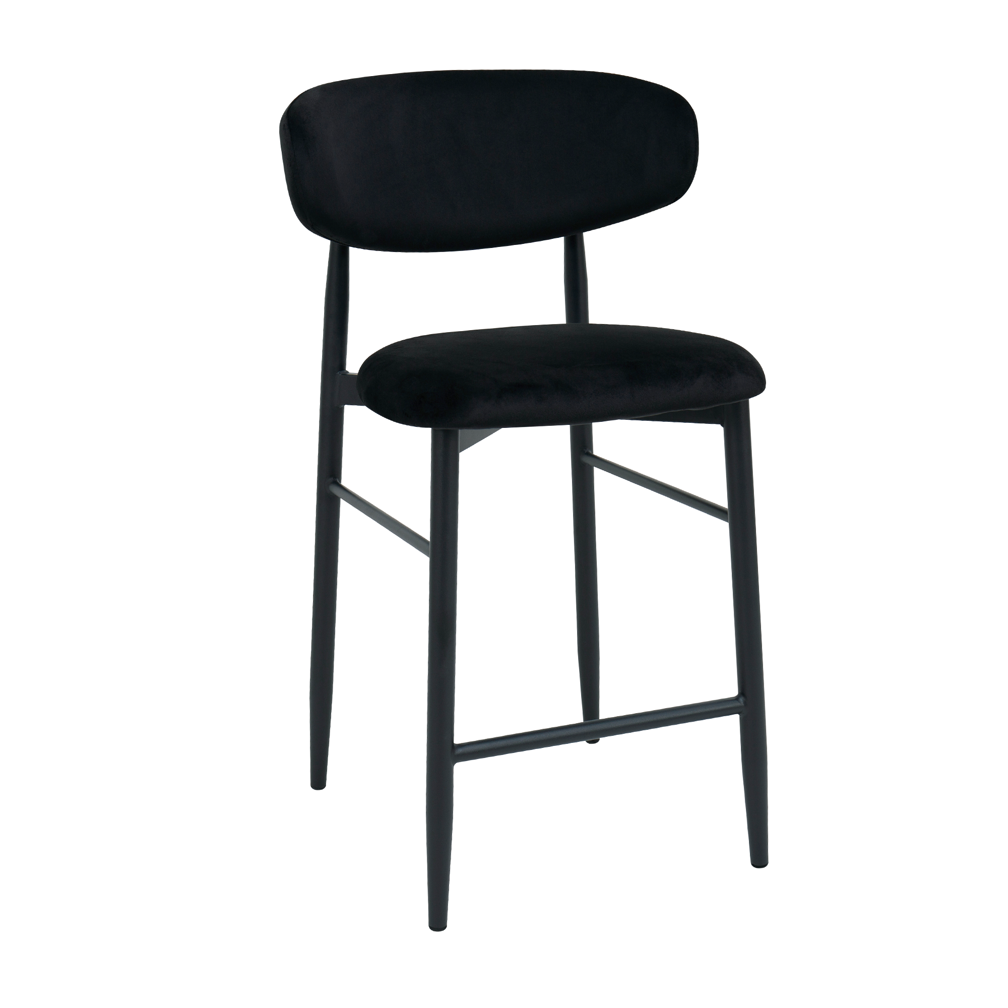 scaun_bar_meridian_black_1 Scaun Bar Meridian Catifea Black (HLR66) + Black Legs - imagine 1