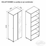 Dulap KOSMO cu polițe și uși combinate 0.8 m - imagine 2