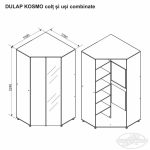Dulap KOSMO colț și uși combinate - imagine 2