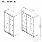 Dulap TORINO oglindă 1.4 m