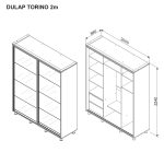 Dulap TORINO sticla 2 m